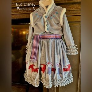 Disney Parks RETIRED Frozen girls costume sz 3 with matching crop jacket